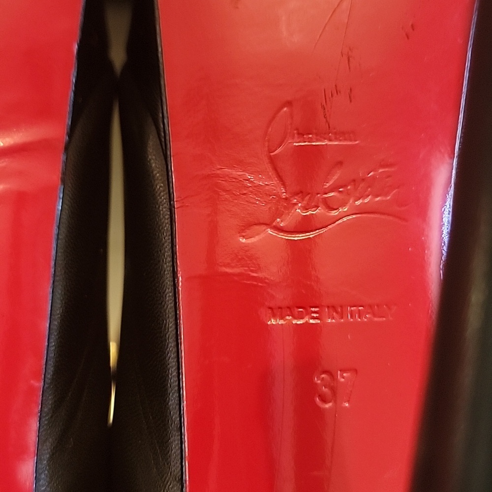 Christian Louboutin Black Kid Leather Bianca 140 Heel Pumps - Picture 9 of 13